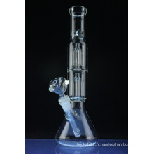 Double Tree Perc Beaker Tubes en verre à cigarettes pour fumer (ES-GB-393)